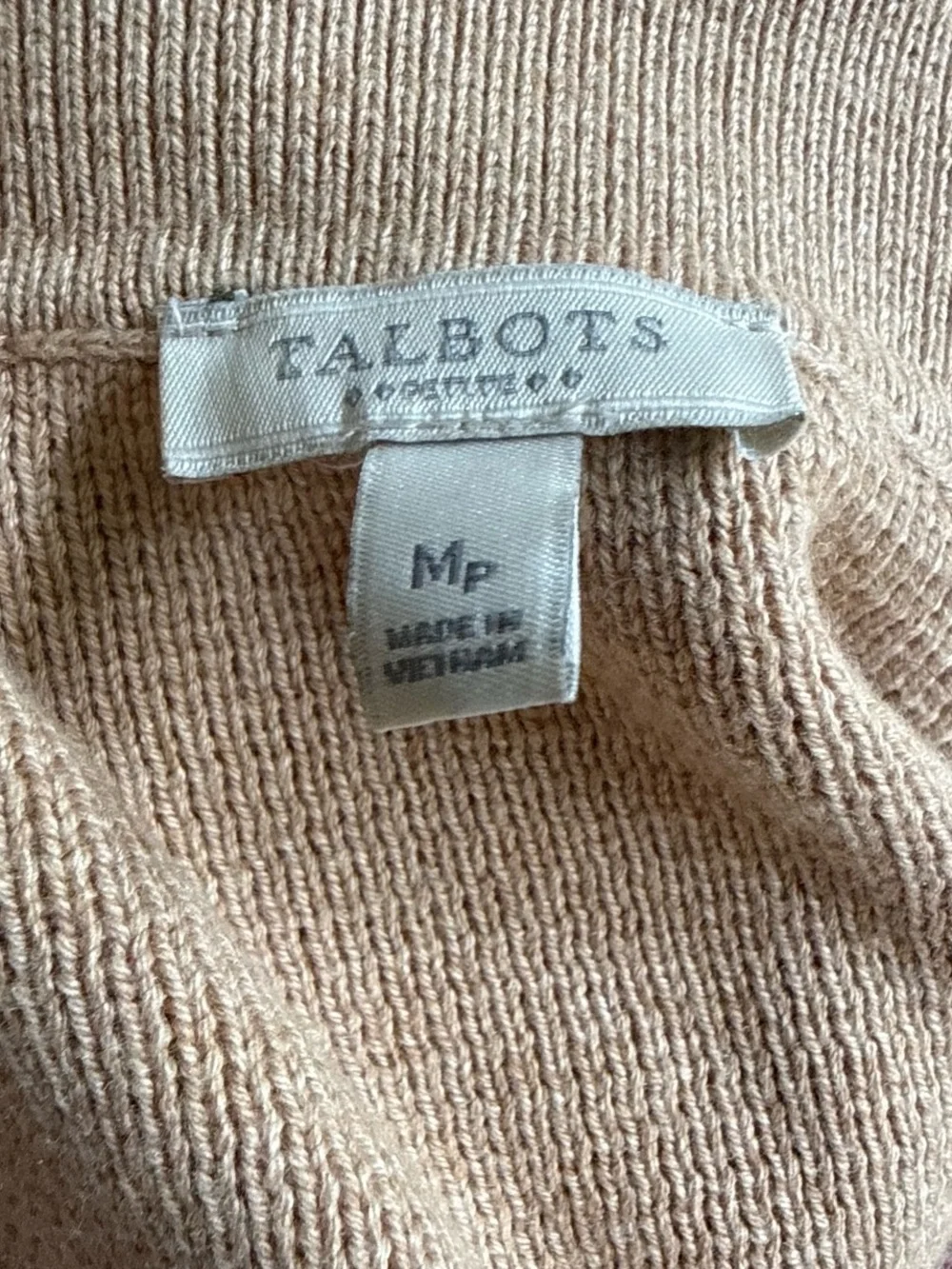 Talbots Camel Tan Collared Button-Up Cardigan Sweater with Pockets - Picture 4 of 5